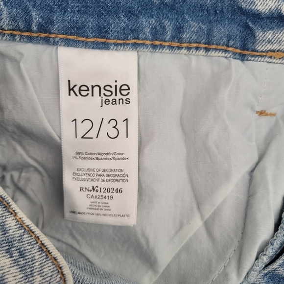 Kensie Jeans For Women's The Carla Hi-Rese Wide Leg Light Blu Braided Belt Sz 12 - Picture 6 of 16